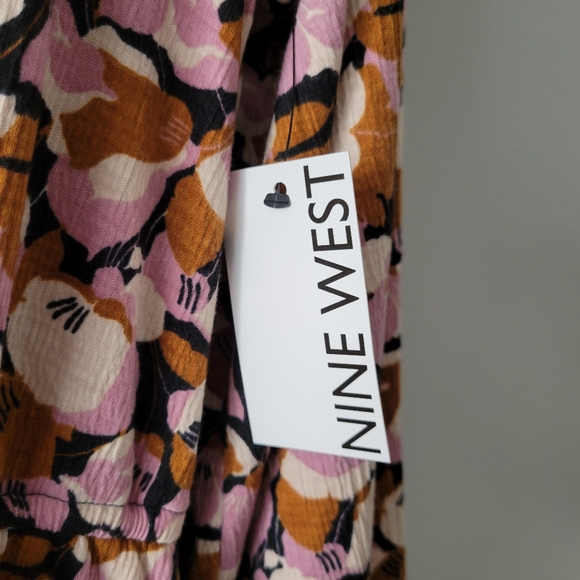 New Nine West Floral Multicolored Dress Size: L - Picture 10 of 15